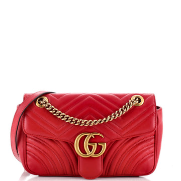 GUCCI GG Marmont Flap Bag Matelasse Leather Small