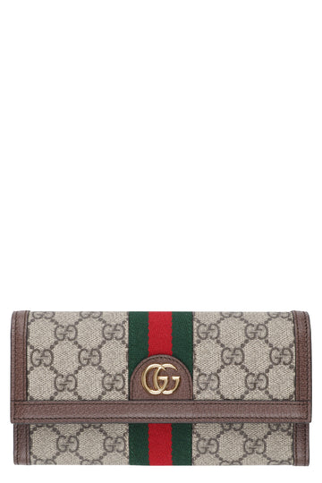 GUCCI Continental Wallet with Iconic Web Detail - 19 cm