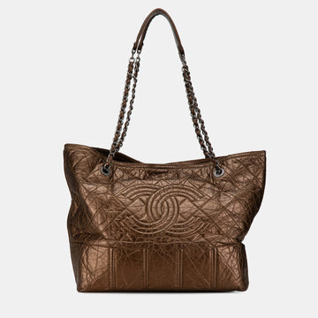 Distressed Calfskin Shopping In Moscow Tote