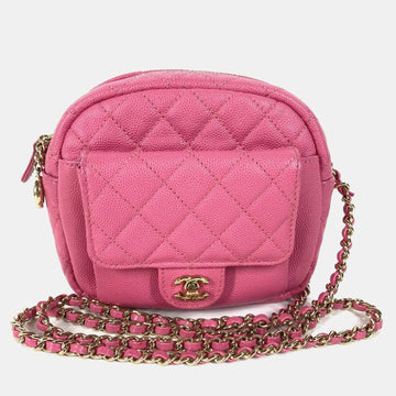 Pink Caviar Quilted CC Day Camera Case