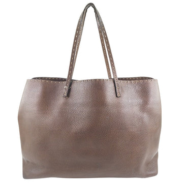 FENDI Tote Bag Calfskin Brown Celeria unisex(Unisex) Used