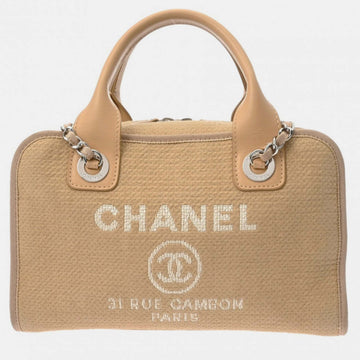 Beige Canvas Deauville Bowling Bag