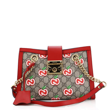 GUCCI Padlock Chain Tote Printed GG Coated Canvas Small