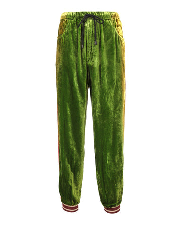 Gucci Womens Mixed Media Jogger Pants