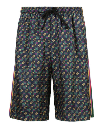 Gucci Mens Horsebit and Basketweave Cotton Shorts