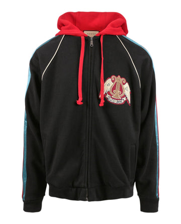 Gucci Mens Patch Zipped Cotton Hoodie