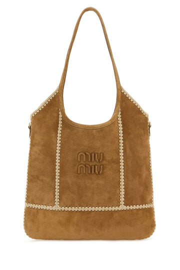 MIU MIU Suede Leather Shopping Handbag - Fall/Winter 2025