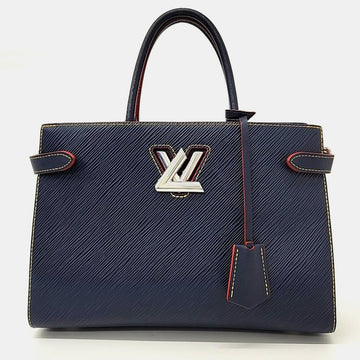 Navy Blue Epi Leather Twist Tote Bag