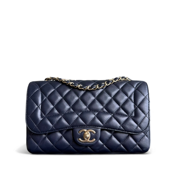 Chanel Chic Flap Seasonal Flap Medium - 25CM Quilted Lambskin Dark Blue Series 21
