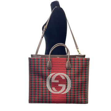 GUCCI - NEW Large Houndstooth EC Tote w / Shoulder Strap