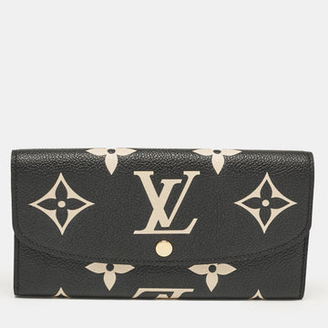 Louis Vuitton Black/beige Giant Monogram Empreinte Leather Emilie Wallet