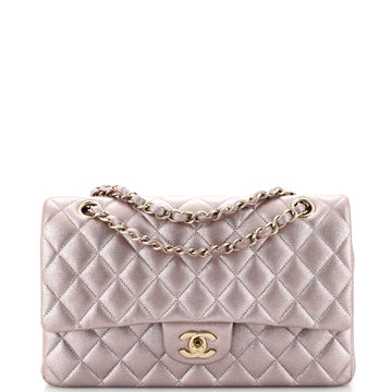 CHANEL Classic Double Flap Bag Quilted Metallic Calfskin Medium