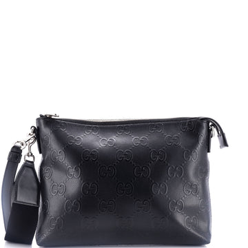 Convertible Messenger Bag EC Embossed Perforated Leather Medium