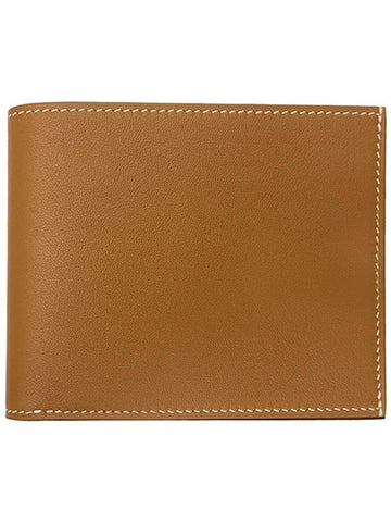 Hermes H084819CAAD Citizen Twill Compact Card Holder Swift Gold Rouge Bell Pepper Wallet TRM