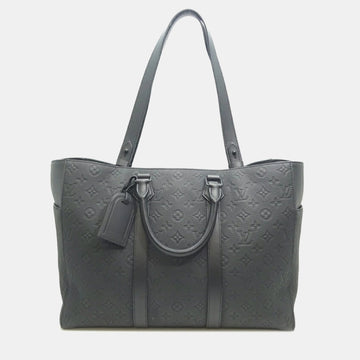 Black Taurillon Leather  Sac Plat 24H Tote Bag