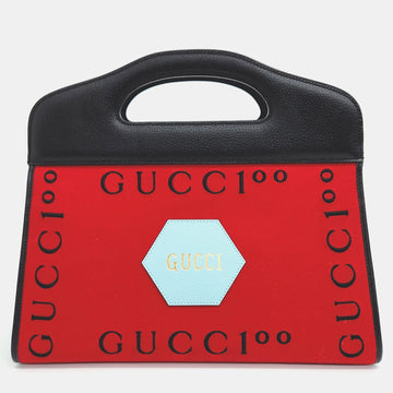 Red Leather 100th Anniversary Tote Bag