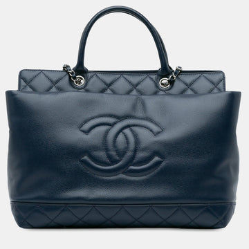 Large Soft Caviar Leather Top Handle Tote