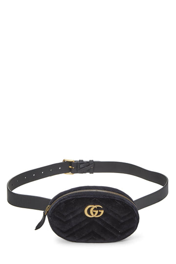 Gucci, Black Velvet Marmont Belt Bag Mini, Black