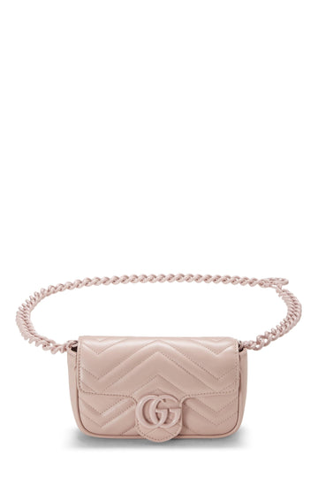 Gucci, Pink Chevron Leather CS Marmont Belt Bag, Pink