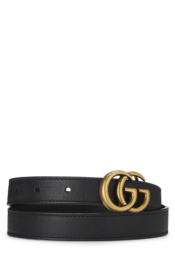 Gucci, Black Gucci Signature Leather Belt 85, Black