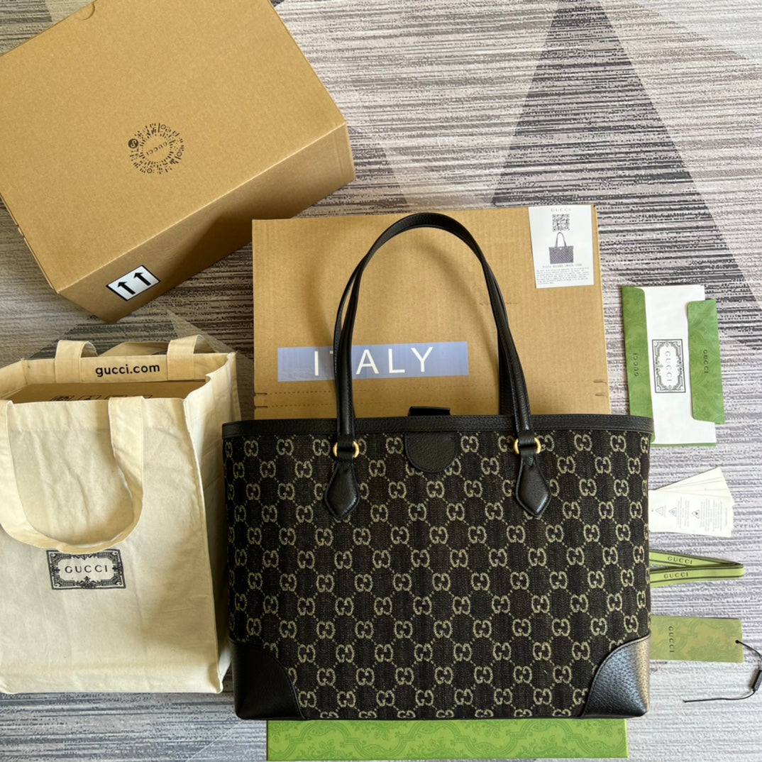 EC TOTE BAG Handbag BLACK WATERPROOF FABRIC 631685