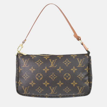 Brown Canvas Pochette Accessoire Shoulder Bag