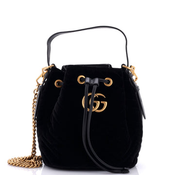 EC Marmont Bucket Bag Matelasse Velvet Small