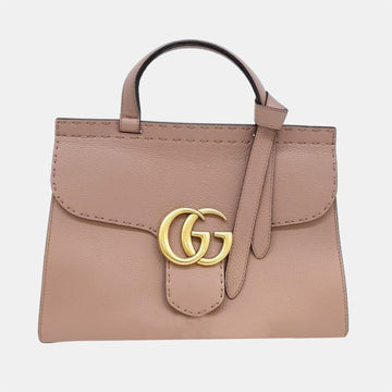 Pink Leather GG Marmont Top Handle bag