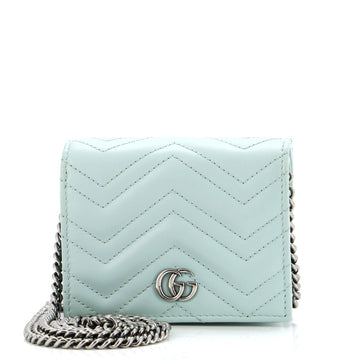 EC Marmont Card Case on Chain Matelasse Leather