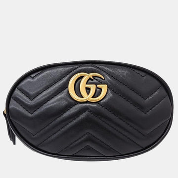 Black GG Marmont Matelasse Belt Bag