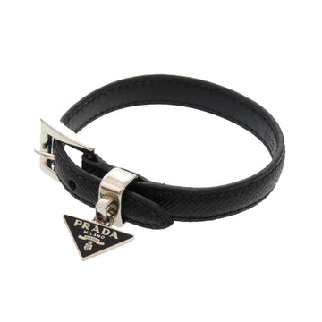 PRADA bracelet leather black With logo M