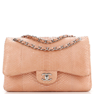 CHANEL Classic Double Flap Bag Python Jumbo