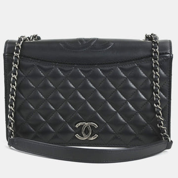 Black Quilted Lambskin Small Ballerine Flap Bag
