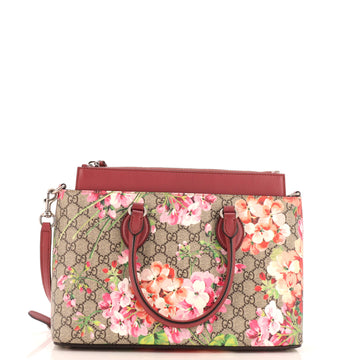 GUCCI Linea A Convertible Tote Blooms Print GG Coated Canvas Small