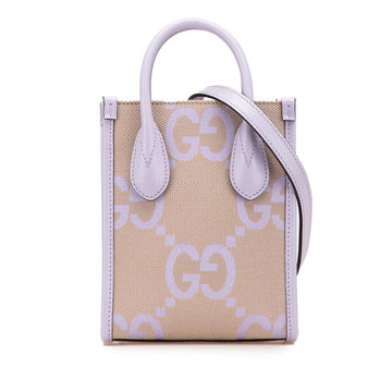 Gucci Canvas Leather Jumbo CS Mini Tote 2way Bag 671623