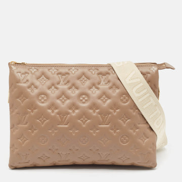 Taupe Monogram Puffy Leather Coussin MM Bag