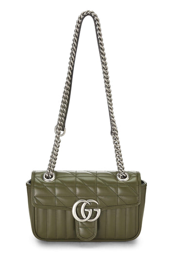 Gucci, Green Leather CS Marmont Crossbody Bag, Green
