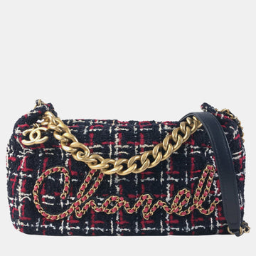 Red Black Tweed Calfskin Signe Bowling Bag
