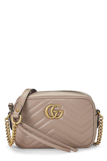 Gucci, Pink Leather CS Marmont Crossbody Bag Small, Pink