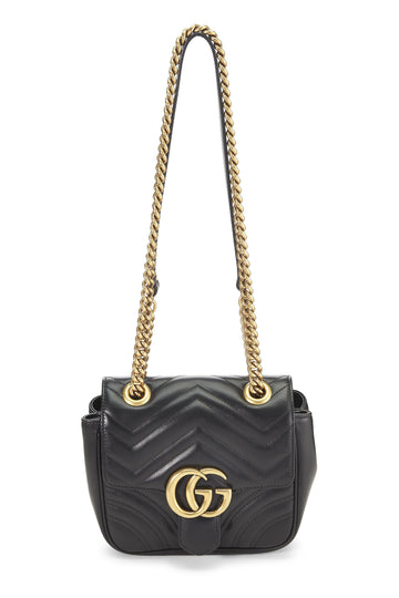 Gucci, Black Leather CS Marmont Shoulder Bag Mini, Black