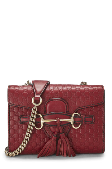 Gucci, Pink Microguccissima Leather Emily Chain Crossbody Bag, Red