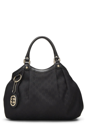 Gucci, Black Original CS Canvas Sukey Tote, Black