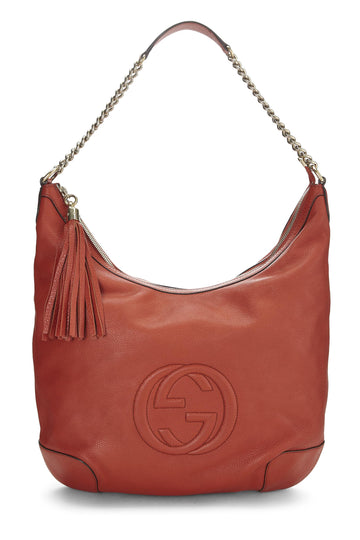 Gucci, Orange Leather Soho Chain Hobo Large, Orange