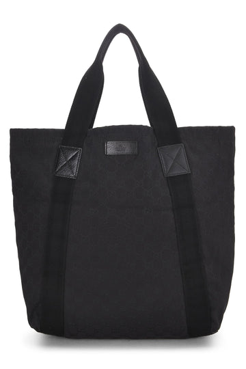 Gucci, Black Original CS Canvas Flat Tote, Black