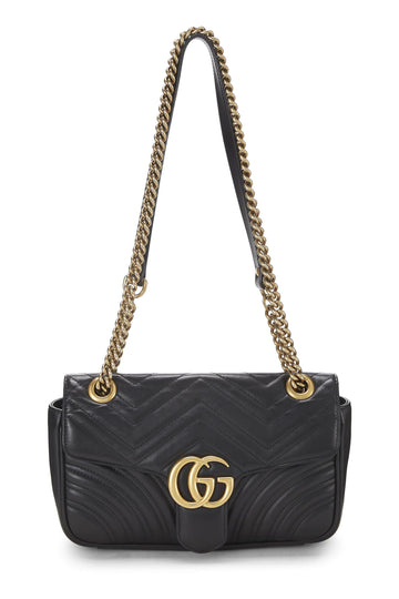 Gucci, Black Leather CS Marmont Shoulder Bag Small, Black