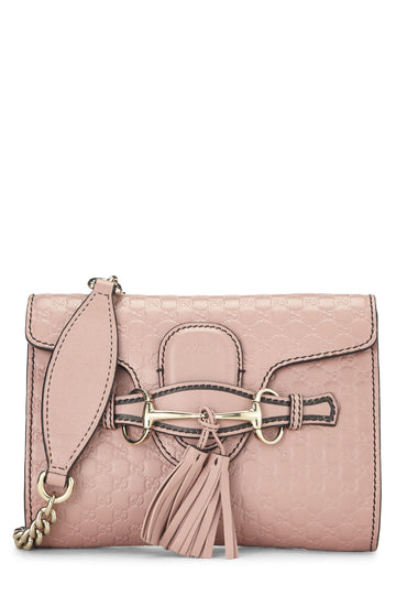 Gucci, Pink Microguccissima Leather Emily Chain Crossbody Bag, Pink