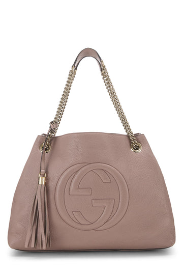 Gucci, Pink Leather Soho Chain Tote, Pink
