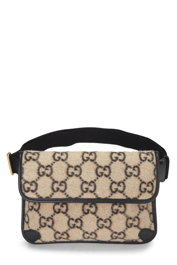 Gucci, Beige & Black Original CS Wool Waist Pouch, Black