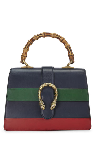Gucci, Navy Leather Dionysus Bamboo Handbag, Navy