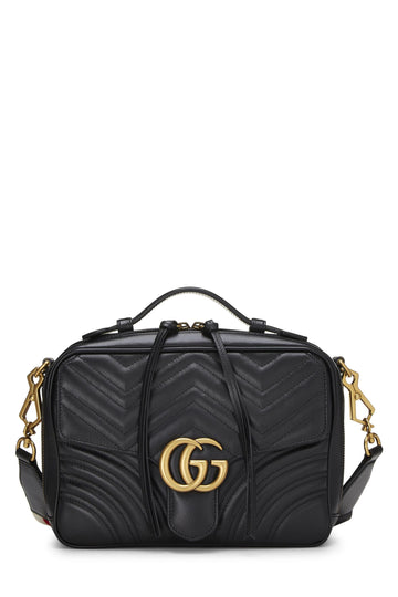 Gucci, Black Leather CS Marmont Top Handle Shoulder Bag Small, Black